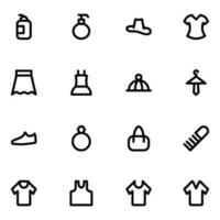 Bundle of Fashion Accessories and Equipments Line Icons vector