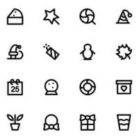 Set of Xmas Party Bold Line Icons vector