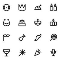 Pack of Party and Festive Line Icons vector