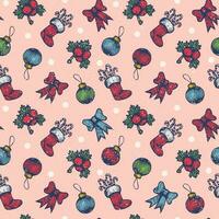 Vector vintage seamless Christmas pattern