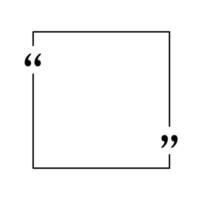 Quoting box. Quote frame with quotation marks. vector