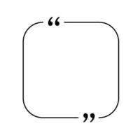 Quoting box. Quote frame with quotation marks. vector