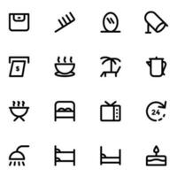 Bundle of Vacations Bold Line Icons vector