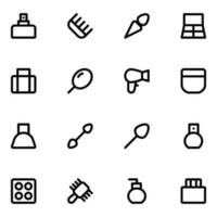 Pack of Fashion and Hair Accessories Line Icons vector