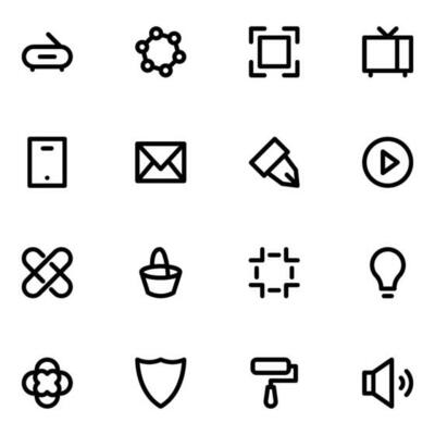 Set of Design Elements Bold Line Icons