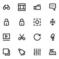 Bundle of Web and Media Bold Line Icons vector