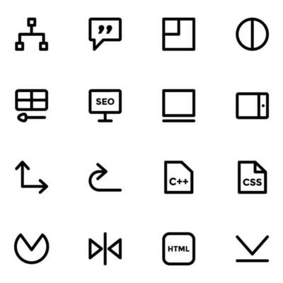Collection of Multimedia Bold Line Icons