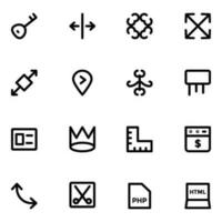 Collection of Graphic Tools Bold Line Icons vector