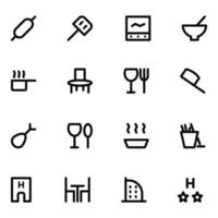 Pack of Restaurant Bold Line Icons vector