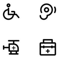 Medical Emergency Line Icons Pack vector