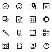 Bundle of Web and Media Bold Line Icons vector