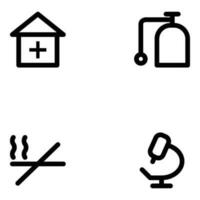 Line Icons of Medication In Trendy Style vector