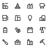 Set of Factory Bold Line Icons vector