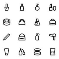 Pack of Makeup and Fashion Tools Bold Line Icons vector