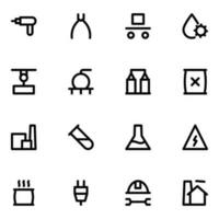 Set of Industry Accessories Bold Line Icons vector
