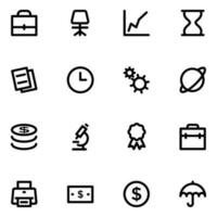 Pack of Business and Finance Bold Line Icons vector