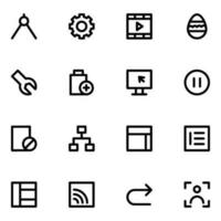 Bundle of Web and Media Bold Line Icons vector