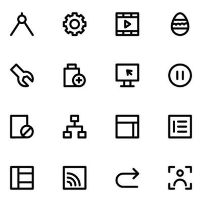 Bundle of Web and Media Bold Line Icons