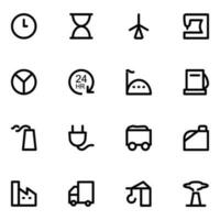 Set of Production Tools Bold Line Icons vector