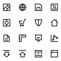 Multimedia and Web Design Bold Line Icons vector