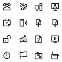 Set of Business Communication Line Icons vector