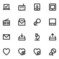 Bundle of Social Communication and Devices Line Icons vector