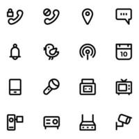 Pack of Line Icons Depicting Media and Social Services vector