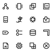 Collection of Media and Designing Bold Line Icons vector