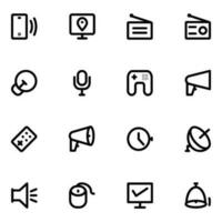 Bundle of Digital Communication Line Icons vector