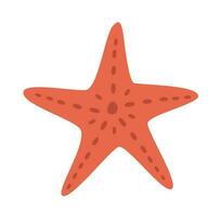 Starfish icon in flat style. Summer vector illustration.