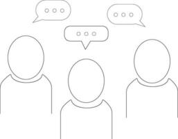 outline icons related conversation, chat, talking, speaking. Linear icon Editable stroke. Vector illustration