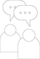 outline icons related conversation, chat, talking, speaking. Linear icon Editable stroke. Vector illustration