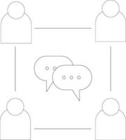 outline icons related conversation, chat, talking, speaking. Linear icon Editable stroke. Vector illustration