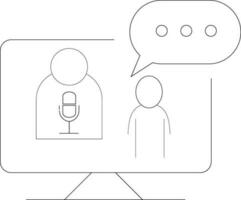 outline icons related conversation, chat, talking, speaking. Linear icon Editable stroke. Vector illustration