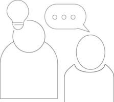 outline icons related conversation, chat, talking, speaking. Linear icon Editable stroke. Vector illustration