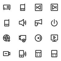 Set of Filmmaking and Media Line Icons vector