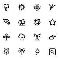 Pack of Nature and Blossom Bold Line Icons vector