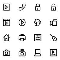 Pack of Multimedia Equipment Line Icons vector