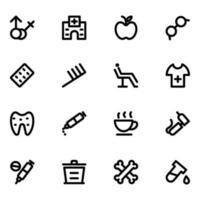 Set of Medical Treatment Line Icons vector