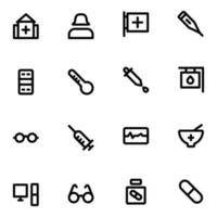 Pack of Medical and Hospital Bold Line Icons vector