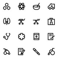 Set of Medical Science Line Icons vector