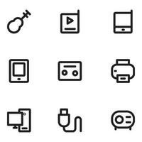 Music, Video and Media Line Icons vector
