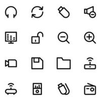 Pack of Media Equipment Line Icons vector