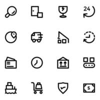 Online Order Delivery Linear Icon Set vector