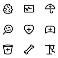 Set of Diseases and Health Line Icons vector