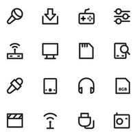 Pack of Gaming and Media Line Icons vector