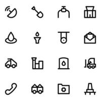 Pack of Factory Equipment Bold Line Icons vector