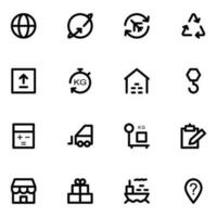 Bundle of International Shipment and Delivery Line Icons vector