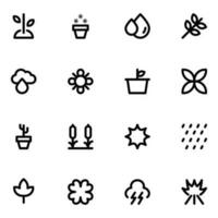 Trendy Bold Line Icons of Nature and Forest vector