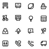 Set of Manufacturing Accessories Bold Line Icons vector